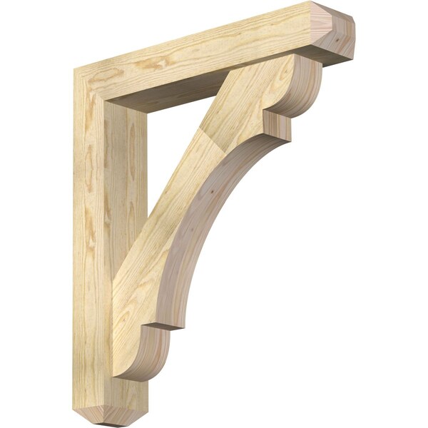 Ekena Millwork Olympic Craftsman Rough Sawn Bracket w/ Offset Brace, Douglas Fir, 6"W x 30"D x 34"H BKT0604X30X34OLY04RDF - main